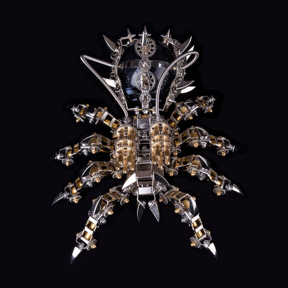 2-in-1 DIY Stainless Steel 3D Tarantula Scorpion Puzzle Model Kit with Black Speaker - stirlingkit