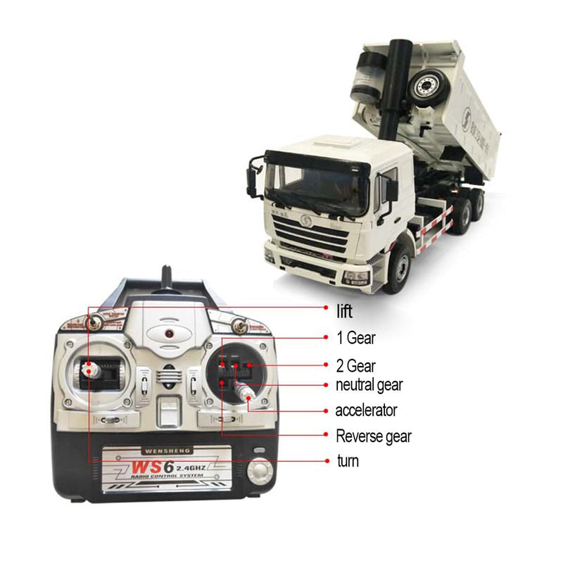 2-speed 1/24 RC Truck 2.4G Full Scale RC Hydraulic Heavy Dump Truck Engineer