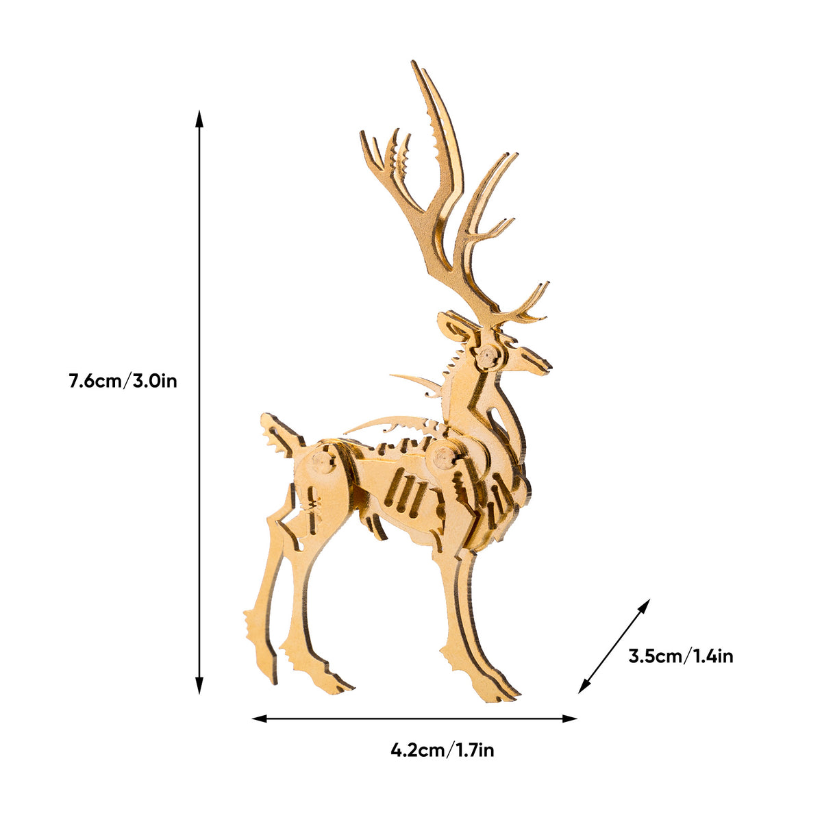 200Pcs+ Christmas Golden Elk Model Metal Model Kits for Adults - stirlingkit