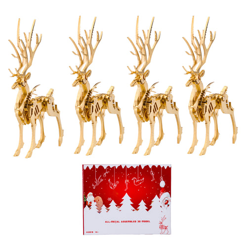 200Pcs+ Christmas Golden Elk Model Metal Model Kits for Adults - stirlingkit
