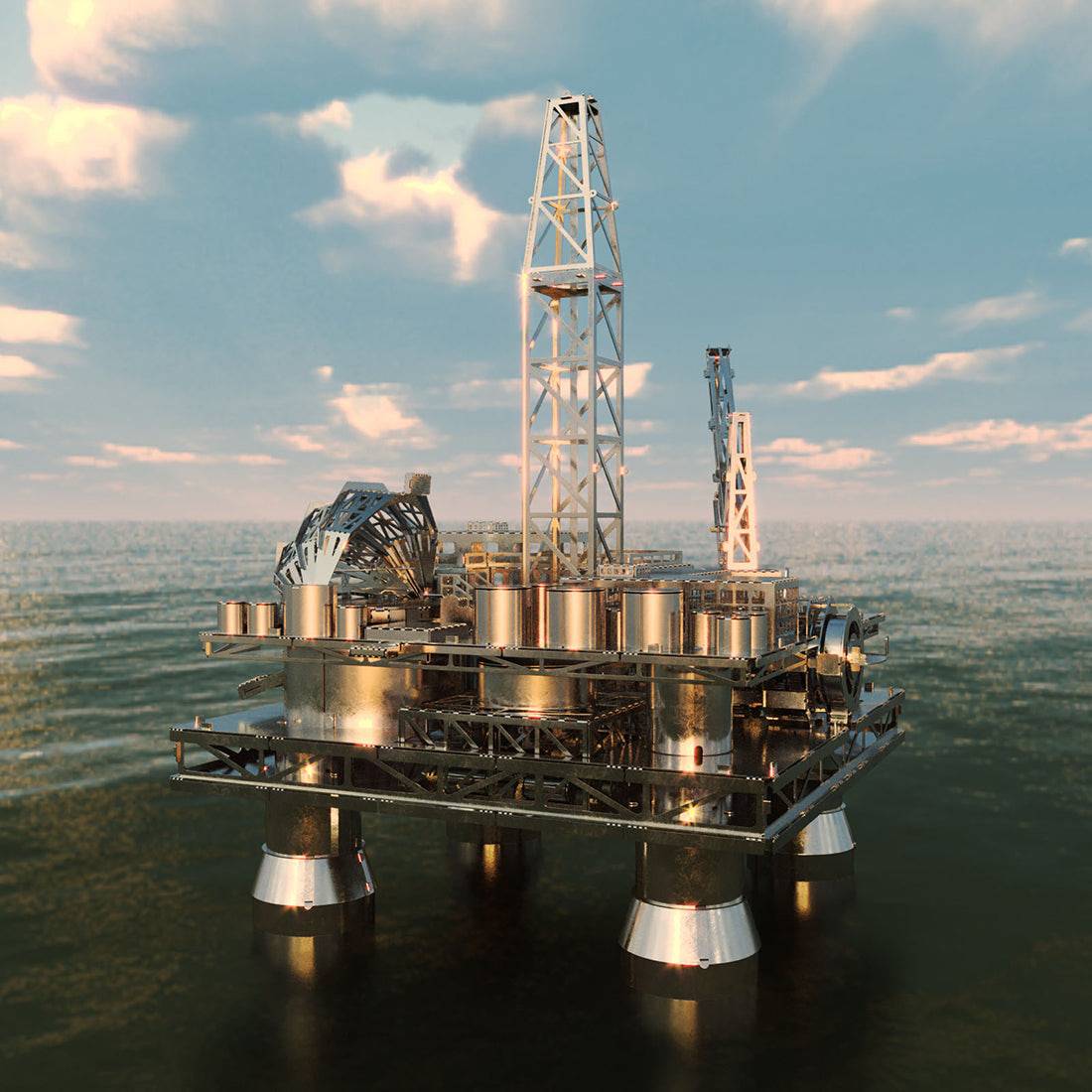 250PCS Offshore Platform 3D DIY Metal Model Building Kit - stirlingkit