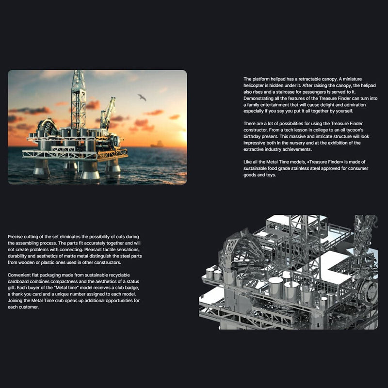 250PCS Offshore Platform 3D DIY Metal Model Building Kit - stirlingkit