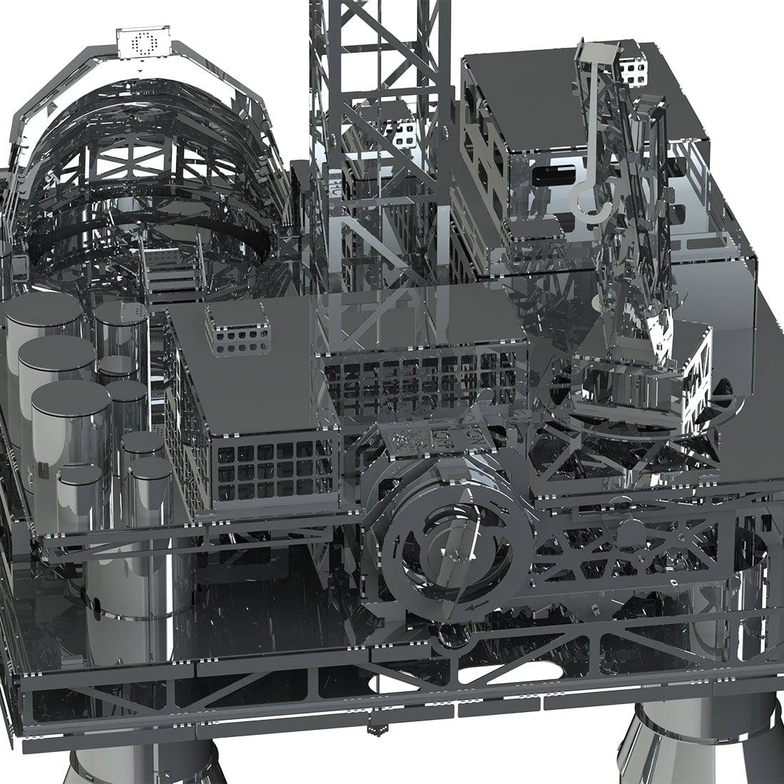 Model Kit Platform 250PCS Offshore Platform 3D DIY Metal Model Building Kit - Stirlingkit
