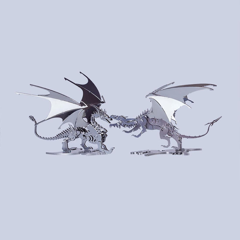 2PCS DIY Stainless Steel Ice Dragon 3D Assembled Model Crafts - stirlingkit