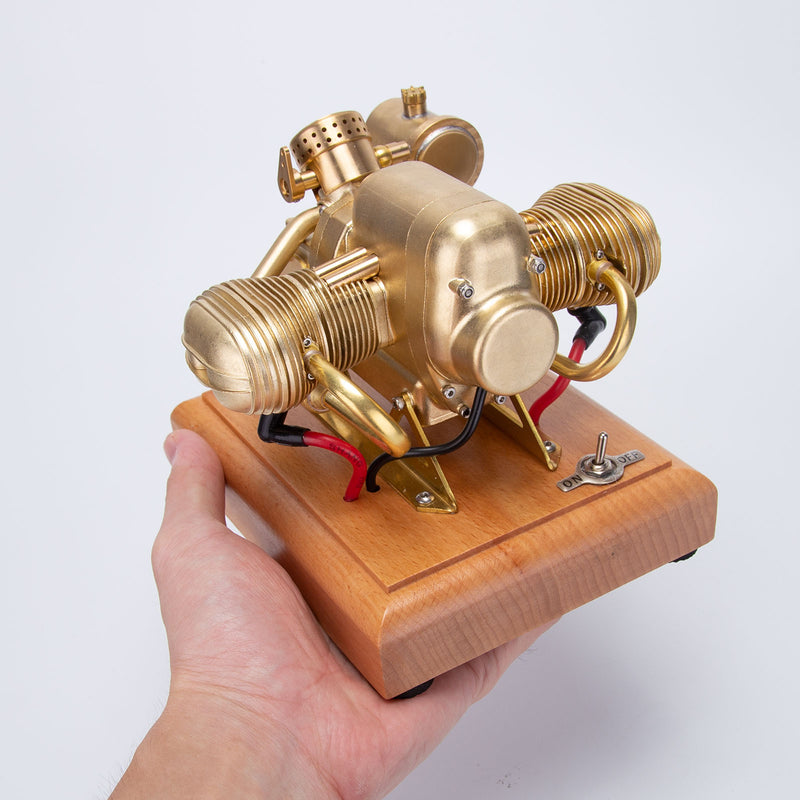 Simple Motorcycle Engine Model 3.2cc Mini Flat-twin Motorcycle Engine Model 4 Stroke Gas Interal ...