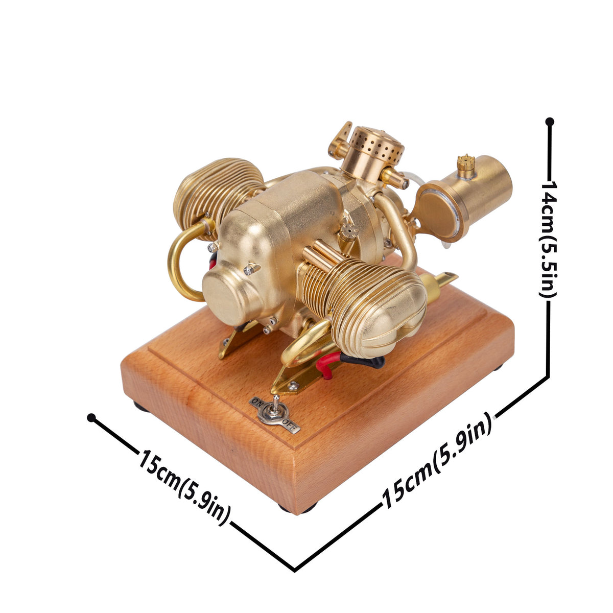 3.2cc Mini Flat-twin Motorcycle Engine Model  4 Stroke Gas Interal Combustion Engine Model R69 - stirlingkit