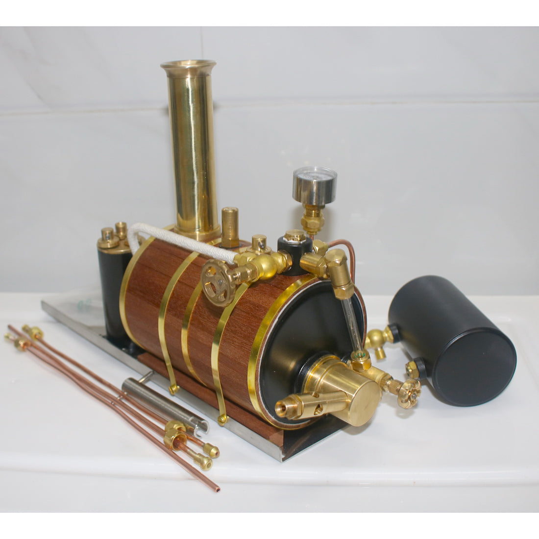 3.7CC Two cylinder Double Acting Steam Engine Model with 200ml Steam ...