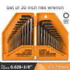 30-in-1 Metric Imperial Hex Key Wrench Set Model Engine Maintenance Tools - stirlingkit