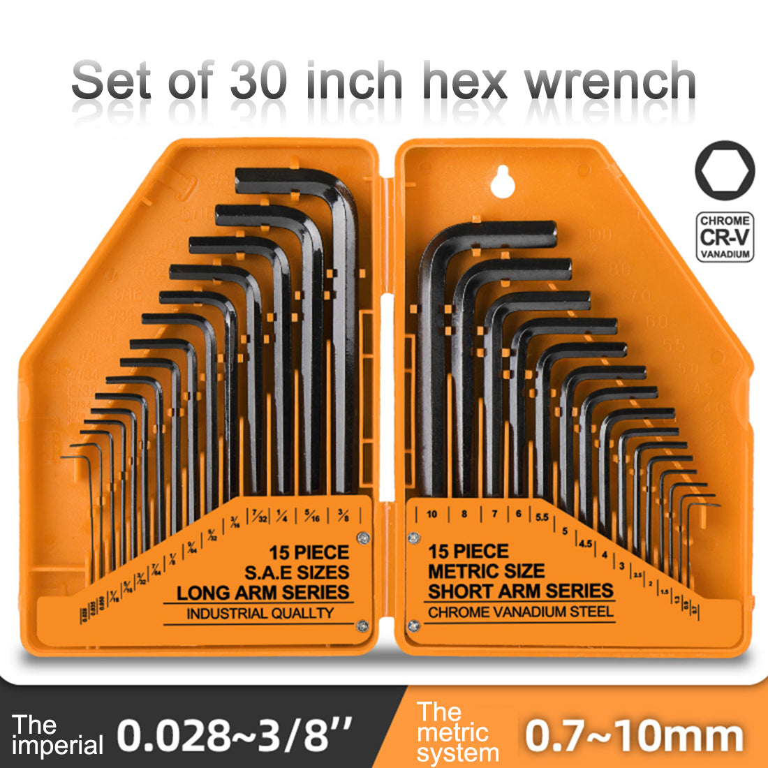 9-Piece Metric Non-Slip Hex Key Set