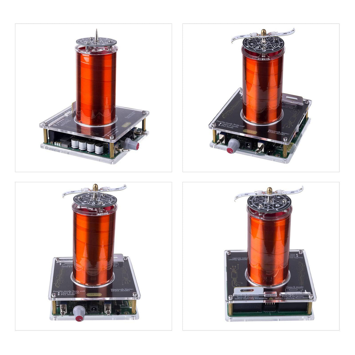 32v DC Bluetooth Square Wave Musical Tesla Coil with 20cm Arc - stirlingkit