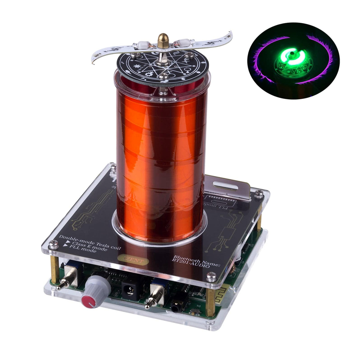 32v DC Bluetooth Square Wave Musical Tesla Coil with 20cm Arc - stirlingkit