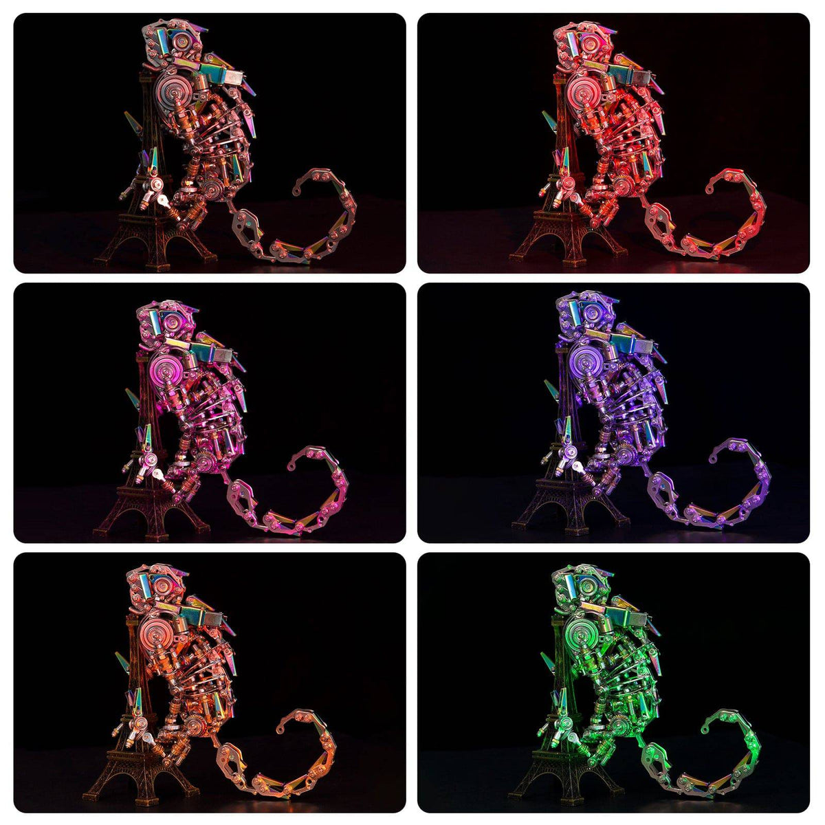 3D Assembly Mechanical Chamaeleon Model Steampunk Metal Art 745PCS DIY Kit - stirlingkit