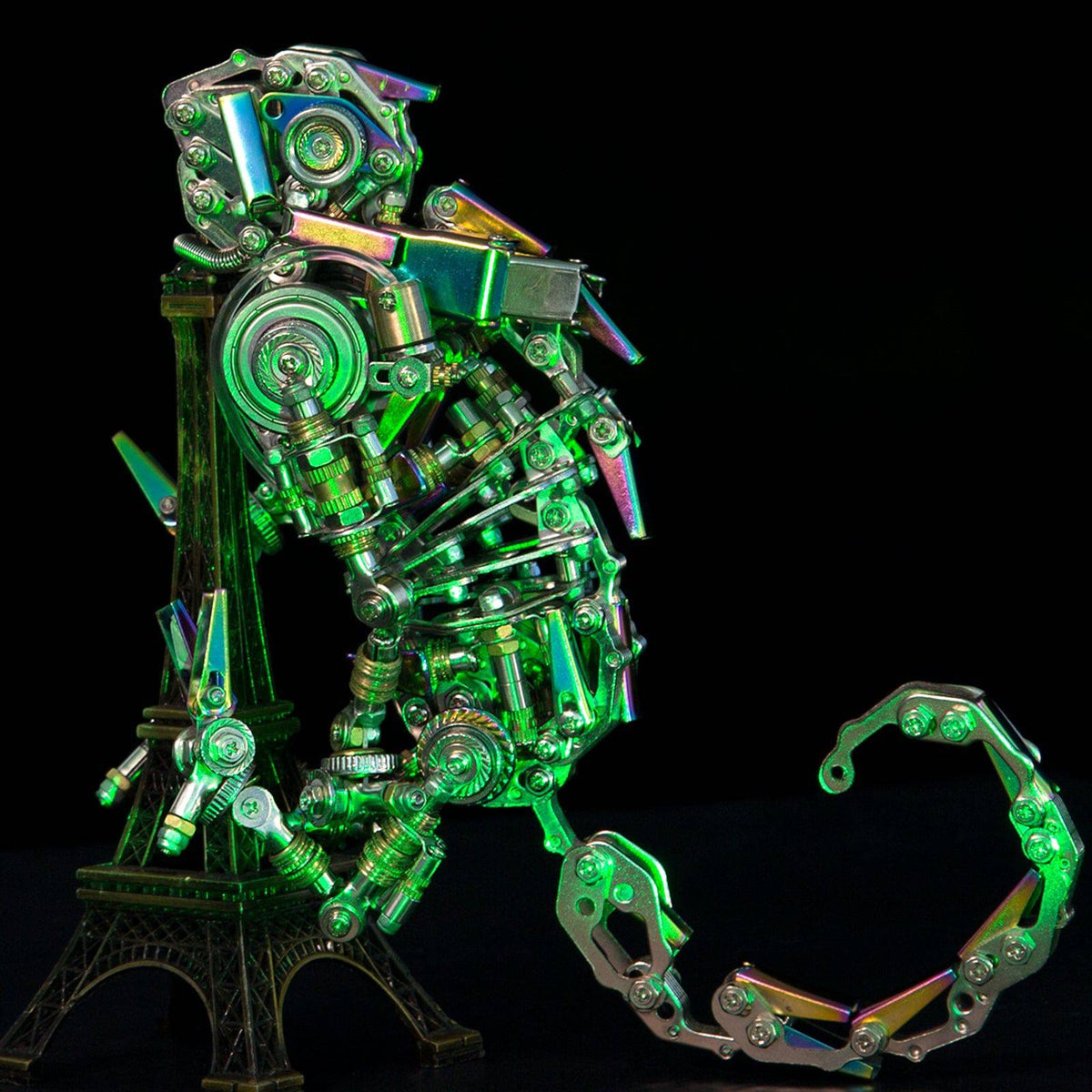 3D Assembly Mechanical Chamaeleon Model Steampunk Metal Art 745PCS DIY Kit - stirlingkit