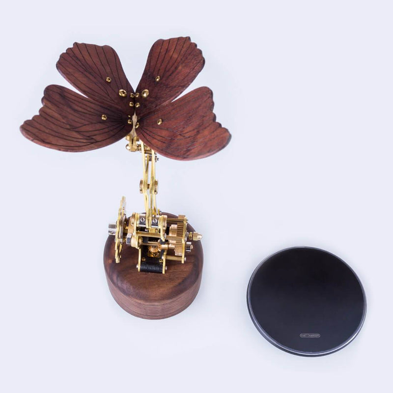 3D Mechanical Geared Walnut Wooden Butterfly Model - stirlingkit