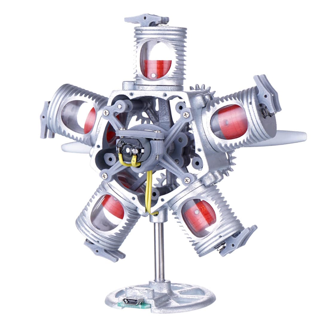 3D Printed Radial Engine Model 5V 5-Cylinder Motor USB Model Star ...