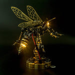 3D Stainless Steel Mechanical Wasp DIY Assembly Model Voice Control Lamp - stirlingkit