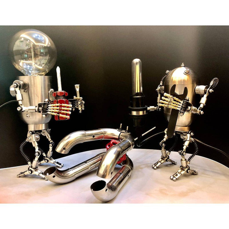 3D Steampunk Metal Robot Mr Gort Hobby Model Kit with LED Light - stirlingkit