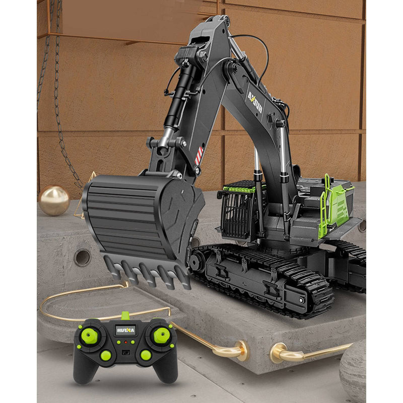 Huina 4-in-1 1/14 2.4G 22CH Wireless RC Excavator Grab Truck  Engineering Vehicle Toy Model - stirlingkit