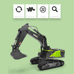 Huina 4-in-1 1/14 2.4G 22CH Wireless RC Excavator Grab Truck  Engineering Vehicle Toy Model - stirlingkit
