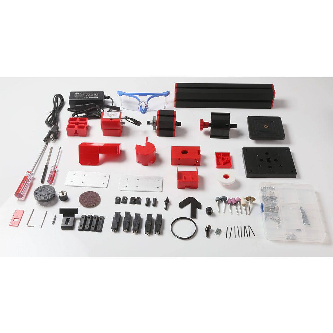 4 In 1 Micro Machine Tool Wire Saw Wood Lathe Sand Mill Handheld Machine Tool DIY Assembly Kit 100PCS+ - stirlingkit