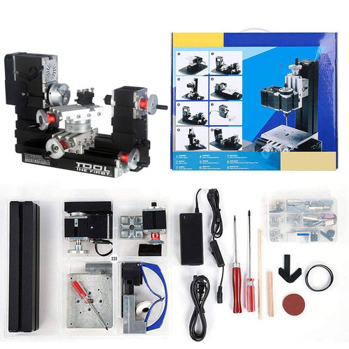 4 In 1 Wire Saw Wood Lathe Sand Mill Handheld Micro Machine Tool DIY Assembly Kit 100PCS+ - stirlingkit