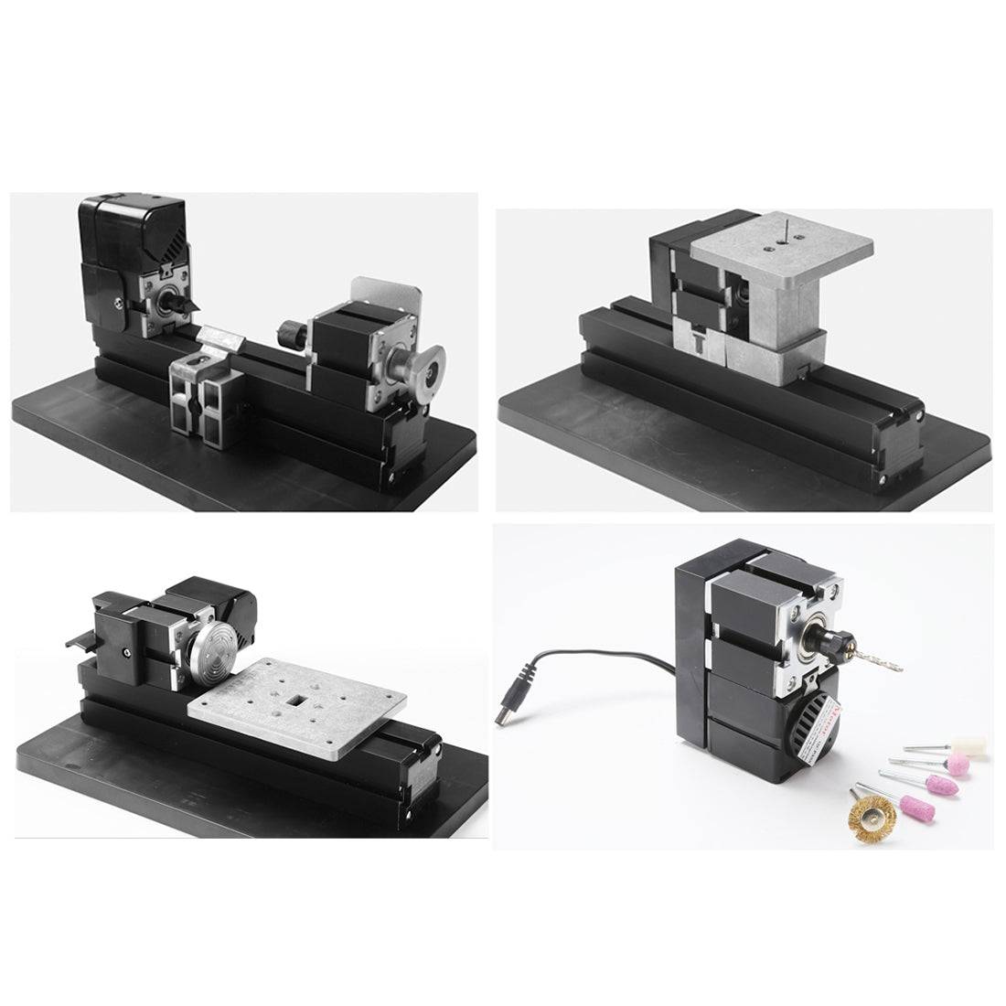 4 In 1 Wire Saw Wood Lathe Sand Mill Handheld Micro Machine Tool DIY Assembly Kit 100PCS+ - stirlingkit