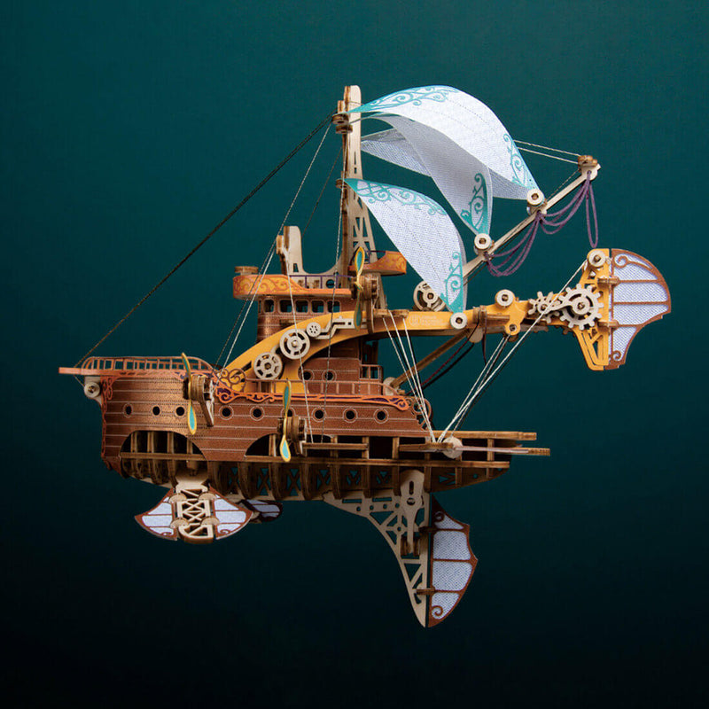 421PCS Steampunk Victorian Fantasy Spaceship Wooden Puzzle Toy - stirlingkit