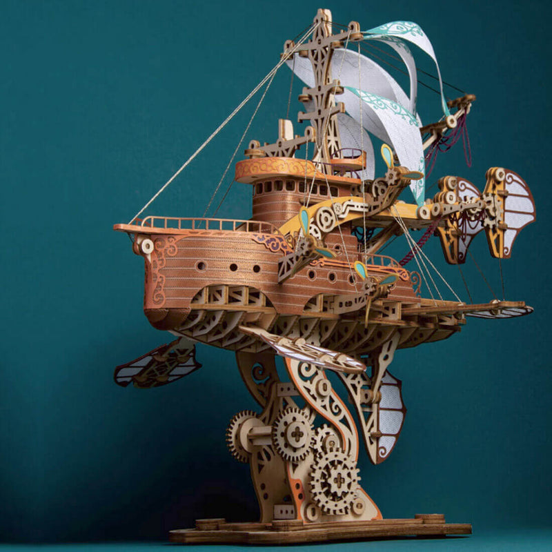 421PCS Steampunk Victorian Fantasy Spaceship Wooden Puzzle Toy - stirlingkit