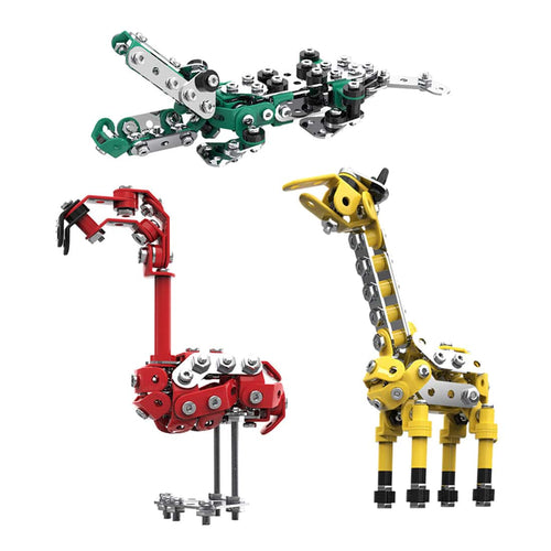 499PCS DIY Metal Assembly Model Set Educational Toy (Flamingo + Giraffe + Crocodile) - stirlingkit