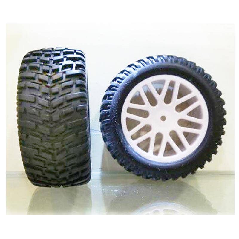 4Pcs Tyres with 12mm Adapter for HSP 1/10 94155 94170 94118 RC Short-Course Truck Rally Car - stirlingkit