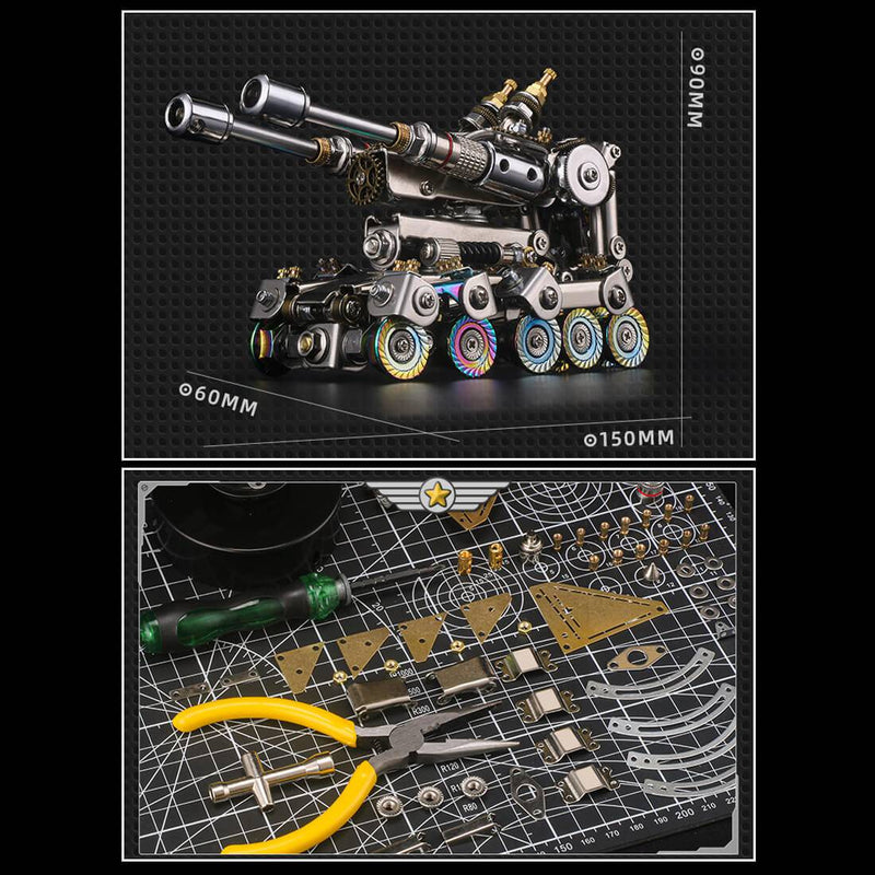 569PCS 3D Metal Tank Model DIY Mechanical Decompression Toy - stirlingkit