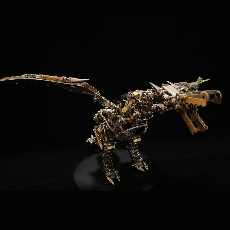 600CS DIY Mechanical Steampunk Western Dragon with Wing Assembly 3D Metal Model Kits - stirlingkit