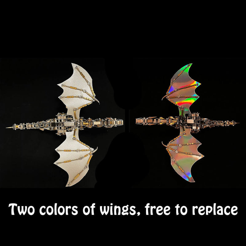 600CS DIY Mechanical Steampunk Western Dragon with Wing Assembly 3D Metal Model Kits - stirlingkit