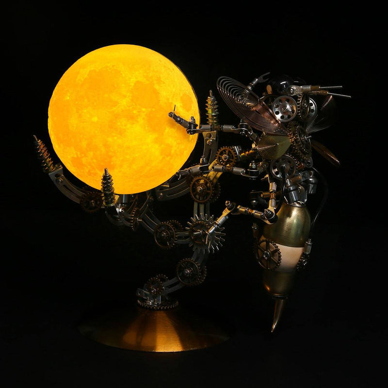 627PCS Mechanical Wasp Metal Model Kits with Planet Moon Lamp - stirlingkit