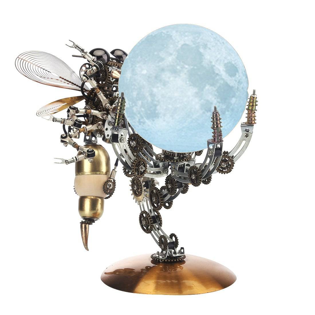 627PCS Mechanical Wasp Metal Model Kits with Planet Moon Lamp - stirlingkit