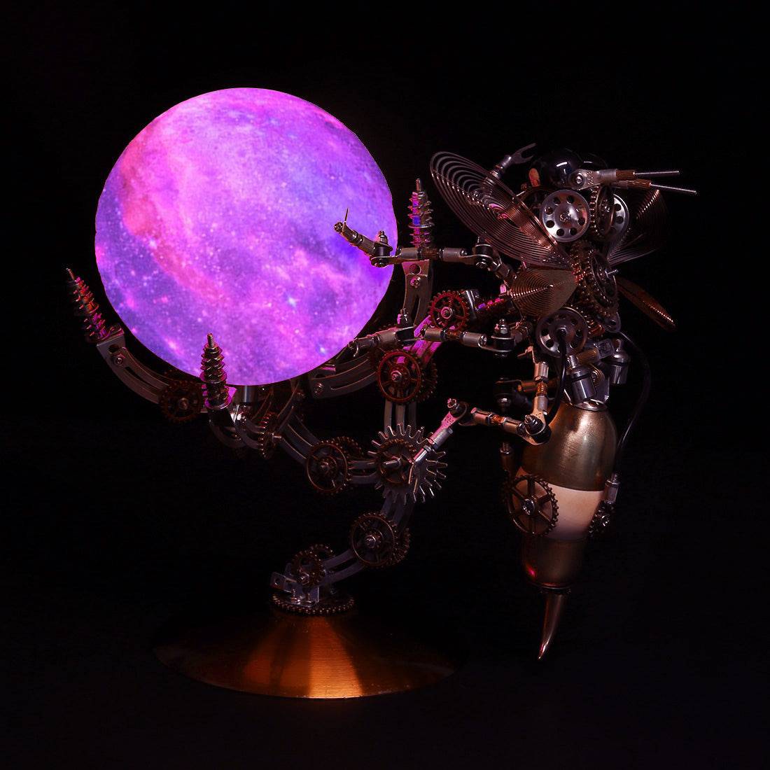 627PCS Mechanical Wasp Metal Model Kits with Planet Moon Lamp - stirlingkit