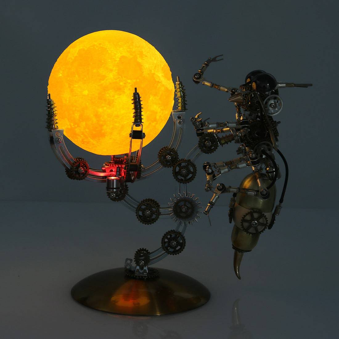 627PCS Mechanical Wasp Metal Model Kits with Planet Moon Lamp - stirlingkit