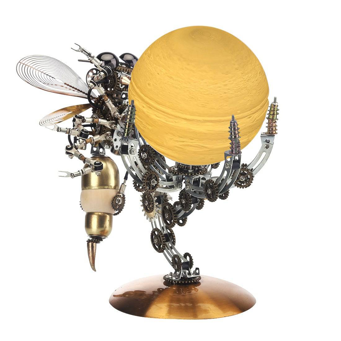 627PCS Mechanical Wasp Metal Model Kits with Planet Moon Lamp - stirlingkit