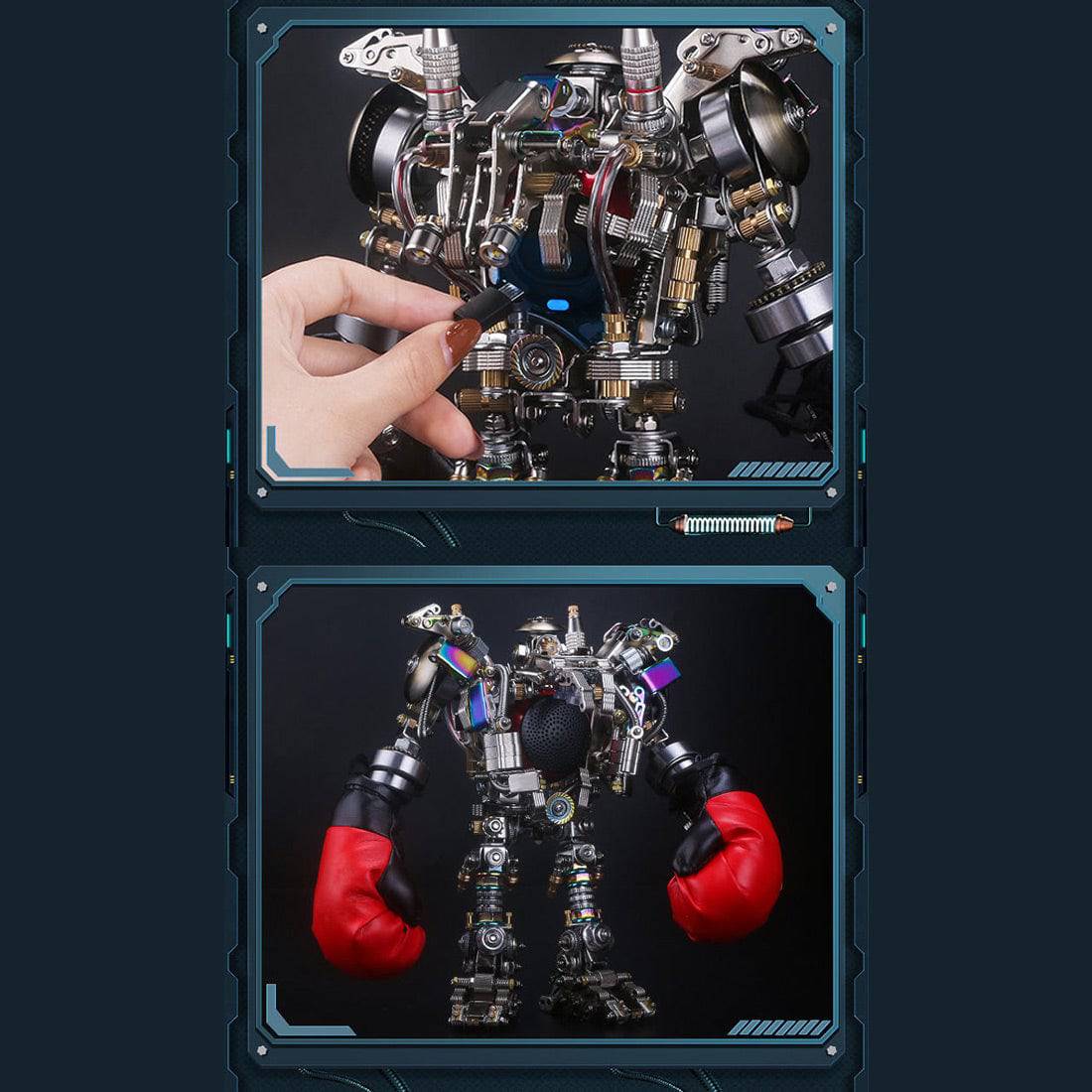 880PCS+ DIY Mechanical Boxing Enthusiasts Mech Metal Model Educational Toy Gift - stirlingkit