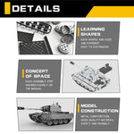 952 PCS DIY Assembly Kit Simulation Remote Control Military Tank Model Toy - stirlingkit