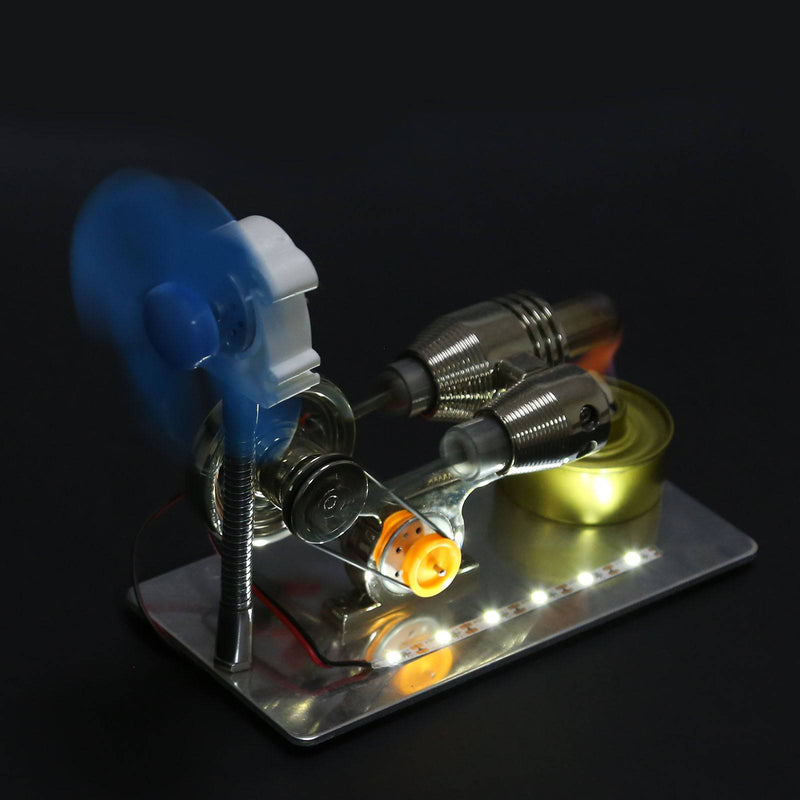 γ GammaType Stirling Engine Generator Model with LED Light Bar & Fan  Science Experiment Educational Toy - stirlingkit