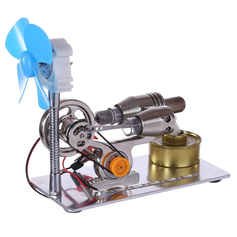 γ GammaType Stirling Engine Generator Model with LED Light Bar & Fan  Science Experiment Educational Toy - stirlingkit