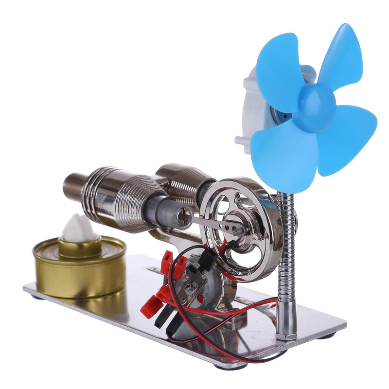 γ GammaType Stirling Engine Generator Model with LED Light Bar & Fan  Science Experiment Educational Toy - stirlingkit