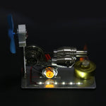 γ GammaType Stirling Engine Generator Model with LED Light Bar & Fan  Science Experiment Educational Toy - stirlingkit