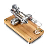 γ-shape LED Lights Stirling Engine Model with Wooden Base Science Experiment Teaching Gift - stirlingkit