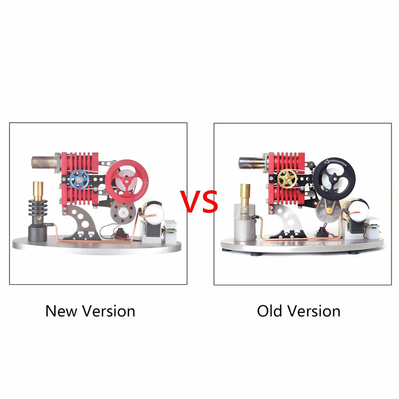 α Type Double Cylinder Butane Stirling Engine LED Generator Model with ...