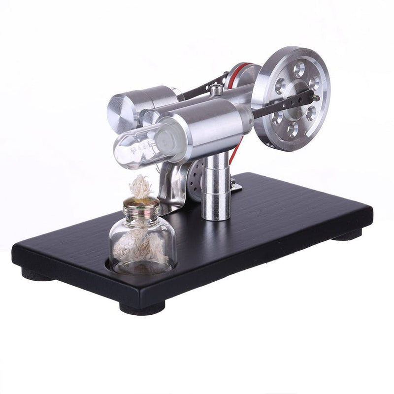 γ-Type Single Cylinder Stirling Engine Sterling Generator with LED Lights with Voltage Digital Display Meter Science Toy - stirlingkit