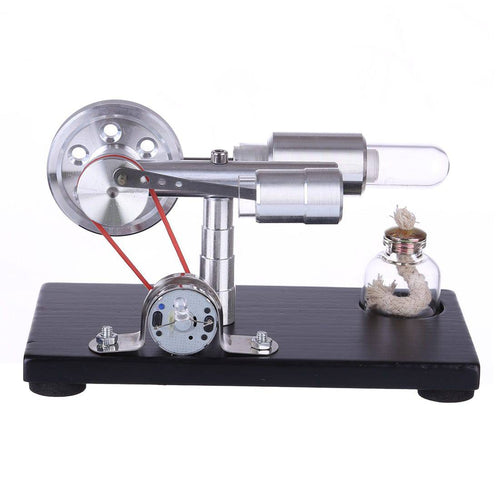 γ-Type Single Cylinder Stirling Engine Sterling Generator with LED Lights with Voltage Digital Display Meter Science Toy - stirlingkit