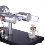 γ-Type Single Cylinder Stirling Engine Sterling Generator with LED Lights with Voltage Digital Display Meter Science Toy - stirlingkit