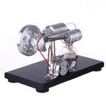 γ-Type Single Cylinder Stirling Engine Sterling Generator with LED Lights with Voltage Digital Display Meter Science Toy - stirlingkit